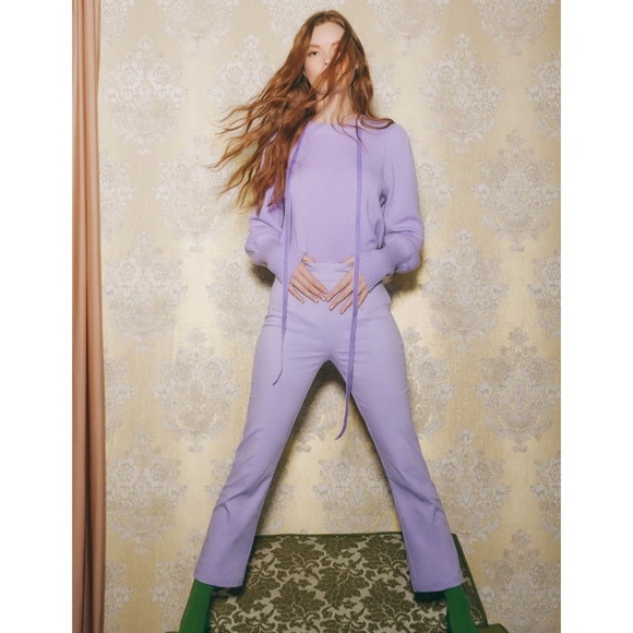 NWT Hill House Lavender Claire Structured Kick Crop Work Pant size L - Picture 4 of 6